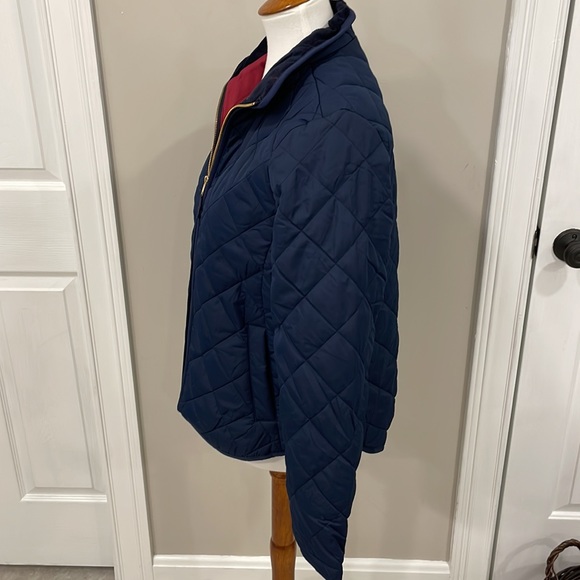 J. Crew Factory Diamond Quilted Puffer Coat in Navy - Picture 4 of 7
